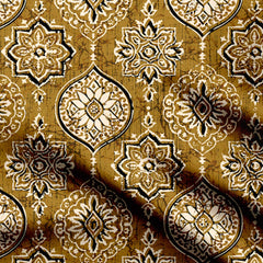 Mustered Dusty Ajrakh Print Fabric