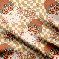 Hippie Christmas Print Fabric