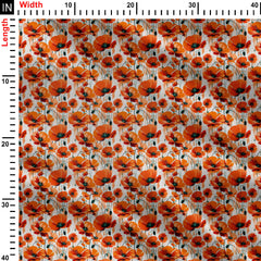 Big Poppy Flowers Print Fabric