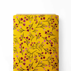 Yellow Floral AB23 Print Fabric