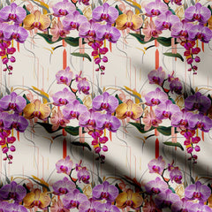 Lavender Flowers Print Fabric