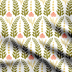 Floral pattern with leaves Print Fabric