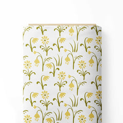 Yellow tiny flowers Print Fabric