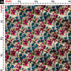 red and blue combination Print Fabric