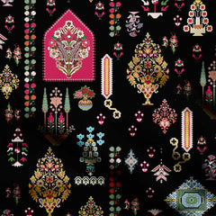 Mughal style butta pattern Print Fabric