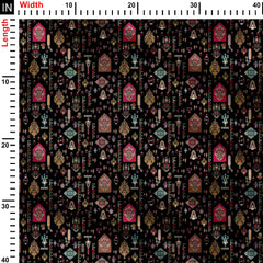 Mughal style butta pattern Print Fabric