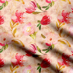 water colour flower design Print Fabric