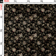 Vintage flower allover Print Fabric