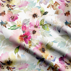 water color flower allover Print Fabric