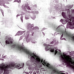 watercolor mono floral design Print Fabric