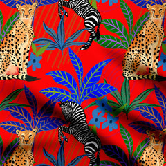 Jungle party Print Fabric