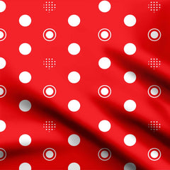 Polka dots red Print Fabric