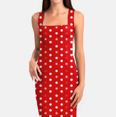 Polka dots red Print Fabric