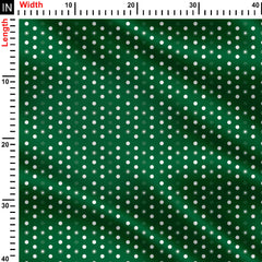 Polka dots green Print Fabric