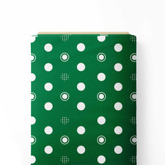 Polka dots green Print Fabric