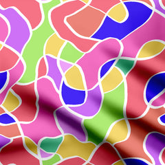 colorful scribble Print Fabric