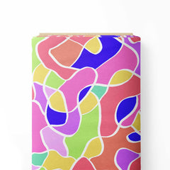 colorful scribble Print Fabric