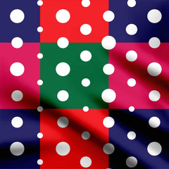 Polka dots checkered background Print Fabric