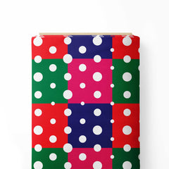 Polka dots checkered background Print Fabric