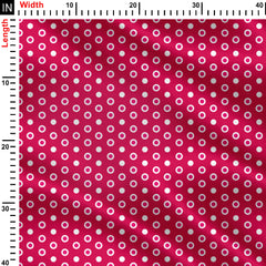 Polka dots pink background Print Fabric