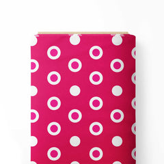 Polka dots pink background Print Fabric