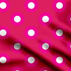 Pink and white polka dots Print Fabric