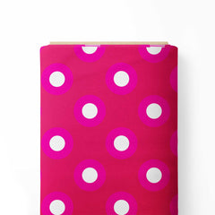 Pink and white polka dots Print Fabric