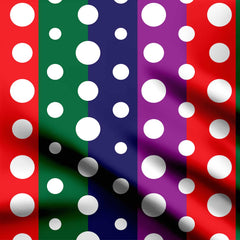 Polka dots with strip multi color background Print Fabric