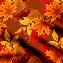 Beautiful Autumn Leaves Print Fabric