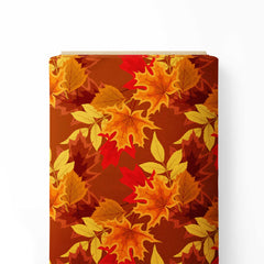 Beautiful Autumn Leaves Print Fabric