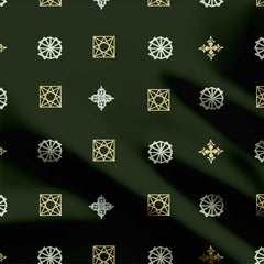 Emerald Geometric Harmony Print Fabric