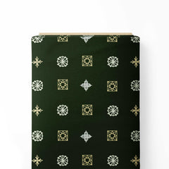 Emerald Geometric Harmony Print Fabric