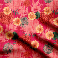 flower with shapes Print Fabric