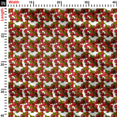 Strawberry garden Print Fabric