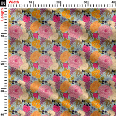 multi flower allover Print Fabric