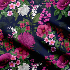 Large Pink Floral Print Fabric