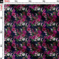 Large Pink Floral Print Fabric