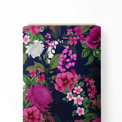 Large Pink Floral Print Fabric