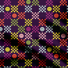 Abstract Smiley Emoji Print Fabric