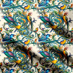 Oiseaux Kalamkari Print Fabric