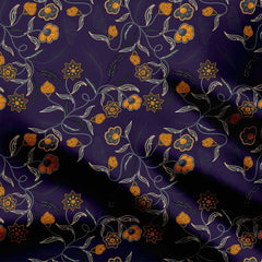 Dots Floral Pichwai Print Fabric