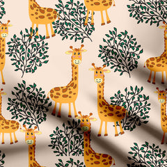 Jeffery the giraffe Print Fabric