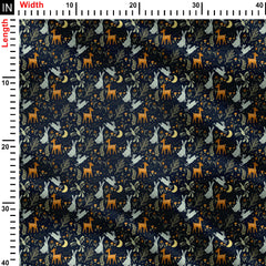 Night forest Print Fabric