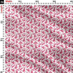 Floral rabbits Print Fabric