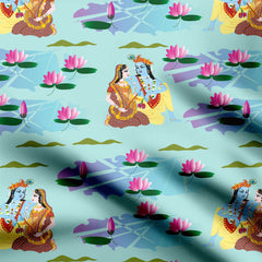 Radha Krishna Print Fabric