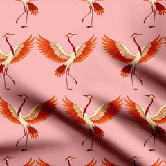 Cranes Bird Print Fabric