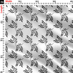 Black & White Leaf Print Fabric