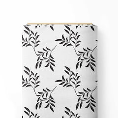 Black & White Leaf Print Fabric