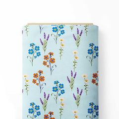 Vibrant Wild Botanical Flower Print Fabric