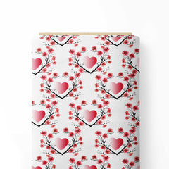 Blooming hearts Print Fabric